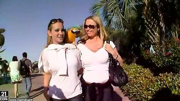 The 2 Good Looking Blondes Smile As A Parrot Makes Them Dirty Questions