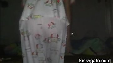 Spanking myself a very red soar butt while i am all alone