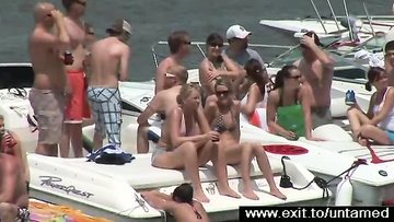 party boat loaded with homemade sluts and they way they get rammed