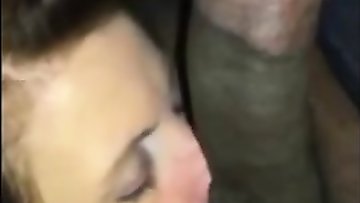 Homemade COUGAR interracial cocksuck