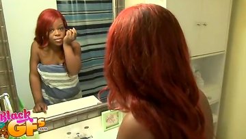 Black hottie faps and blows