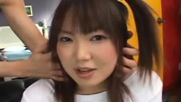 Asian teen fingered and face fucked