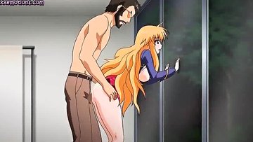 Cute hentai woman getting nailed from behind by an older man