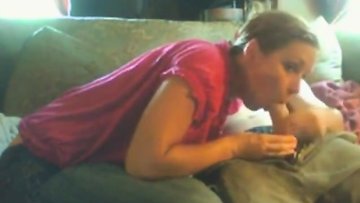 Sucking cock on cam for some extra cash