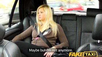 Chubby blonde teen has sex from behind in taxi