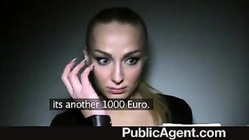 Sluty blonde takes money for sex