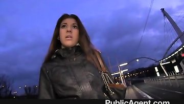 Sexy teen blackmailed sex outdoor