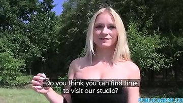 Hot blonde Italian blonde gets fucked outdoor for money