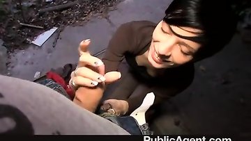 Petite model hopeful bang and suck outdoor