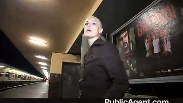 Sex on a train with a hot blonde