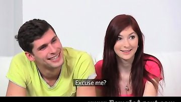 Mature agent casting with a teen couple