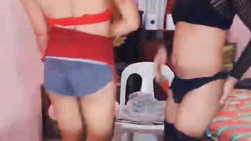 Homemade Lustful Shemale Couple Screw Rough on Camera