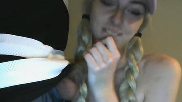 Sweet Blonde Tranny Blows Her Sugar Dad's Rod