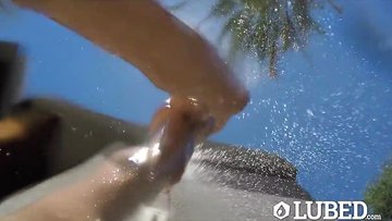 Oiled up big tits Brett Rossi screwed