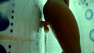 Screwing my 10 inc dildo attached to the wall