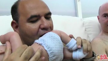 2 chicks bukkake and some lustful dudes spraying them