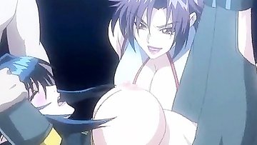 Hentai chick with fingers and penis in holes