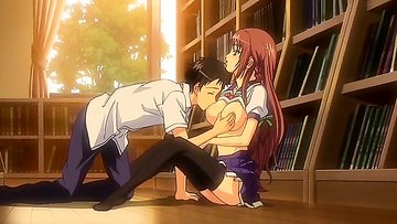 Anime grand tits chick rammed in library