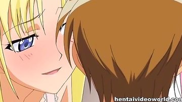 Handsome anime women awesome three way screw