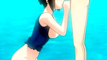 Babe in bikini fingers hentai vagina