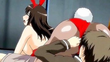 Hentai virgin and playboy bunny screw