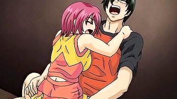 Hot anime chick with fascinating massive melons