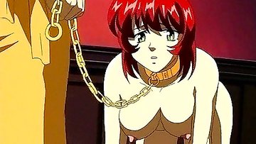 Sexy anime redhead enjoys sex toy