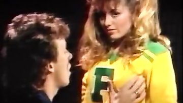 Sexy teen cheerleader’s bang on the table