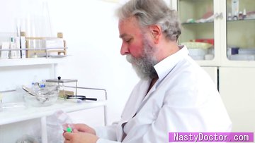 Nasty old doctor fucks Timea Bela