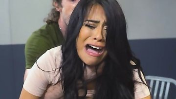 Latina babe punished with stiff dick