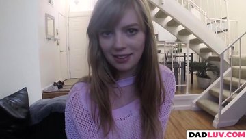 Teen dominating her daddys cock POV