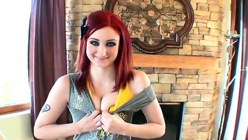 Redhead Violet Monroe Blows And Bangs At Home