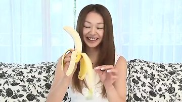 Japenese babe learning the art of deepthroating