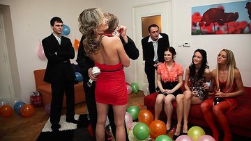 Stunning banging. screwing babes at a B-day party