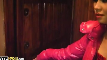 Glamorous hot student babes in adult video