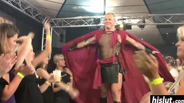 Lovely girls get talked into sucking big fat dicks