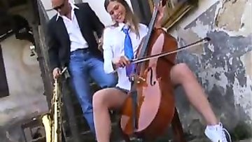 Musician teacher screwing sexy college public