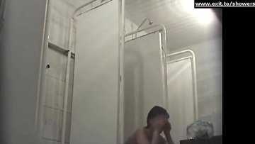 teens soaping in shower room