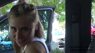 Blonde Model squirts while fucked at photoshoot