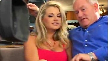 Gangbanging all over her sexy body