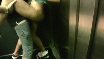 Quickie in the elevator with Spanish waitress