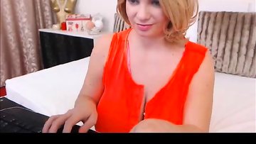 Blonde teen with natural giant tits