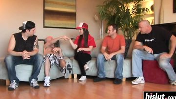 Jennifer has gangbang fun