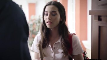 Small tits teen played guys big hard thing with mouth