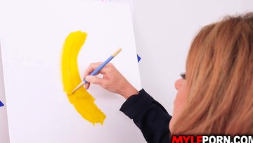 MILF artist India Summer fuck painting session
