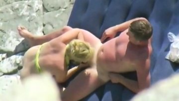 my mom and her lover on a private beach