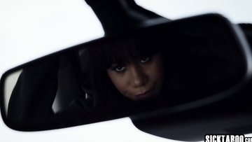 Sexy black teen fucked by a couple after photo session