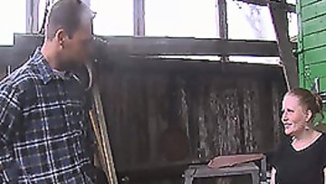 German CHRUBBY wifey enjoys strong nailing on the farm