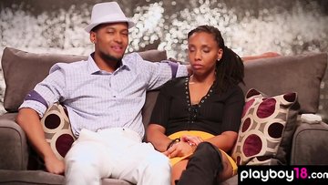 Amateur ebony babes sharing and fucking a big black cock