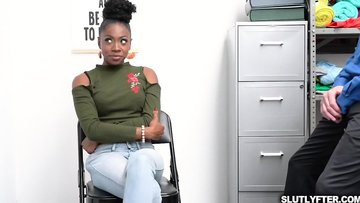 Ebony thief Amari Annes tight pussy punished and hard